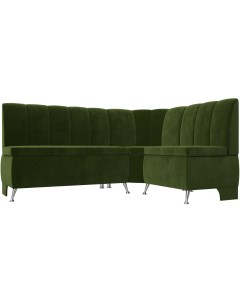 Кухонный угловой диван Кантри правый (микровельвет зеленый) 29447 Лига диванов