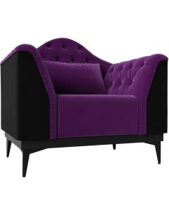 Кресло Флорида основа микровельвет фиолетовый компаньон микровельвет черный 112308 Лига диванов