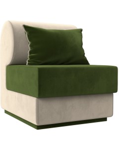 Кресло Кипр основа микровельвет зеленый компаньон микровельвет бежевый подушка микровельвет зеленый  Лига диванов