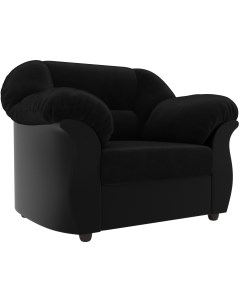 Кресло Карнелла основа велюр черный компаньон экокожа черная 105836 Лига диванов