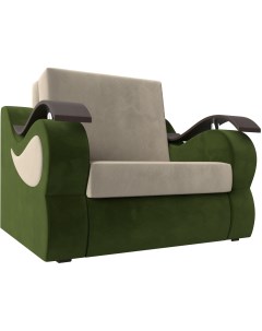 Кресло кровать Меркурий 60 основа микровельвет бежевый компаньон микровельвет зеленый 100672 Лига диванов