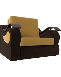 Кресло кровать Меркурий 80 основа микровельвет желтый компаньон микровельвет коричневый 111623 Лига диванов