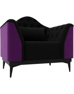 Кресло Флорида основа микровельвет черный компаньон микровельвет фиолетовый 112310 Лига диванов