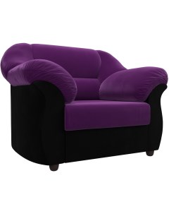 Кресло Карнелла основа микровельвет фиолетовый компаньон микровельвет черный 109586 Лига диванов