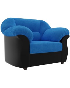 Кресло Карнелла основа велюр голубой компаньон экокожа черная 105830 Лига диванов