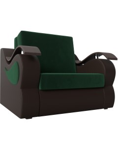 Кресло кровать Меркурий 80 основа велюр зеленый компаньон экокожа коричневая 106327 Лига диванов