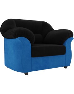 Кресло Карнелла основа велюр черный компаньон велюр голубой 105834 Лига диванов