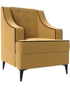 Кресло Марк микровельвет желтый кант микровельвет коричневый 111875 Лига диванов