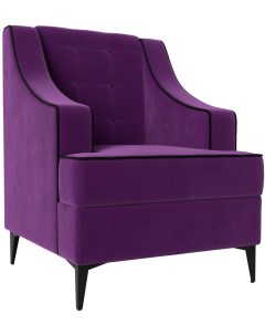 Кресло Марк микровельвет фиолетовый кант микровельвет черный 111880 Лига диванов