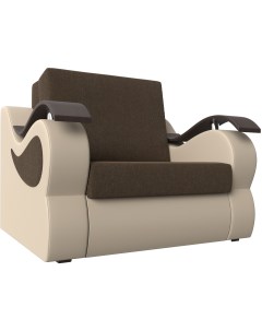 Кресло кровать Меркурий 80 основа рогожка коричневая компаньон экокожа бежевая 106318 Лига диванов