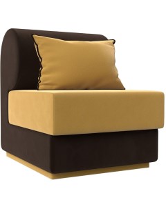 Кресло Кипр основа микровельвет желтый компаньон микровельвет коричневый подушка микровельвет желтый Лига диванов