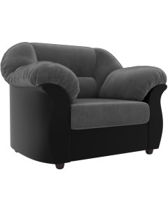 Кресло Карнелла основа велюр серый компаньон экокожа черная 105828 Лига диванов