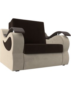 Кресло кровать Меркурий 80 основа микровельвет коричневый компаньон микровельвет бежевый 106310 Лига диванов