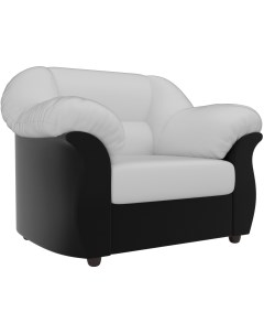 Кресло Карнелла основа экокожа белая компаньон экокожа черная 105850 Лига диванов