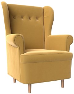 Кресло Торин микровельвет желтый 116386 Лига диванов
