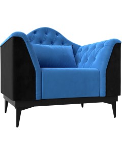 Кресло Флорида основа велюр голубой компаньон велюр черный 112282 Лига диванов