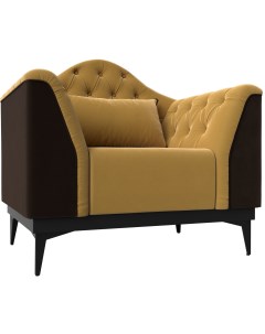 Кресло Флорида основа микровельвет желтый компаньон микровельвет коричневый 112298 Лига диванов