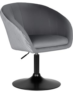 Кресло дизайнерское серый велюр 1922 19 8600_BlackBase LM EDISON BLACK BLACK цвет сиденья серый 1922 Dobrin