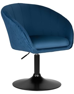 Кресло дизайнерское синий велюр 1922 20 8600_BlackBase LM EDISON BLACK BLACK цвет сиденья синий 1922 Dobrin