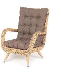 Кресло плетеное с подушками цвет соломенный 4sis