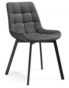 Стул для гостиной на металлокаркасе Челси темно-серый / черный каркас 489745 Notta