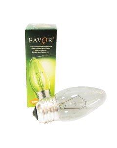 Лампа накаливания B36 60W E27 CL свеча прозрачная Favor