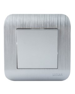 Выключатель Deco 1 клавишный серебро с рифленой рамкой 250В 10А 10 001 03 Luxar