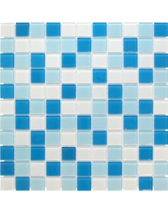 Плитка настенная стеклянная Sky 30х30 бело голубой микс Avatar