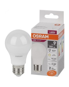 Лампа светодиодная OSRAM LED 7W E27 3000К груша 220В 4058075577893 Ledvance