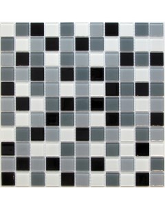 Плитка настенная стеклянная Grand 30х30 бело серый черный микс Avatar