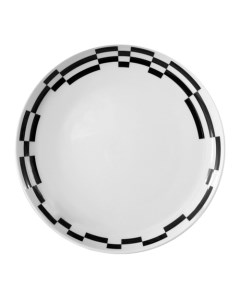 Тарелка десертная 1794 Tom Черно белые полоски 19см Thun