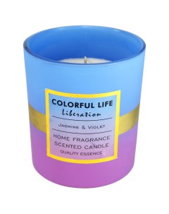 Свеча ароматическая Яркий градиент KL495B8810 260г 8 8х10см жасмин и фиалка синий фиолетовый Natam