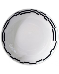 Тарелка глубокая 1794 Tom Черно белые полоски 20см Thun