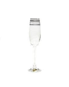 Набор фужеров для шампанского Эсприт Орнамент серебряный 6шт Rona