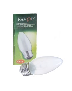 Лампа накаливания B36 60W E27 FR свеча матовая Favor