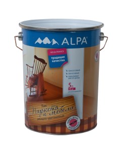 Лак ALPA для паркета и мебели полуматовый 5л Alpa