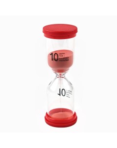 Песочные часы happy time на 10 минут 4 х 11 см красные Nobrand