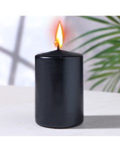 Свеча цилиндр парафиновая черный металлик 4 6 см Nobrand