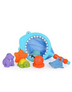 Набор игрушек для ванны с сачком Морские животные 7 шт Roxy kids