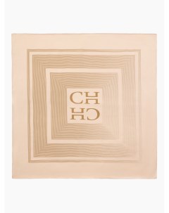 Шелковый платок в полоску с логотипом Charuel