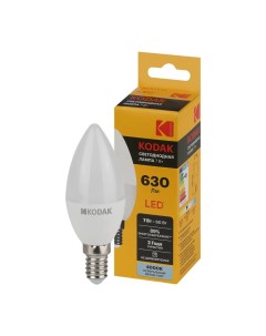 Лампа светодиодная KODAK LED E14 7 Вт теплый белый свет свеча Нет марки
