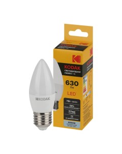 Лампа светодиодная KODAK LED E27 7 Вт теплый белый свет свеча Нет марки