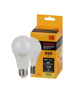 Лампа светодиодная KODAK LED Е27 9 Вт теплый белый свет груша Нет марки