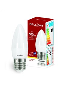 Лампа светодиодная E27 7Вт 3000К свеча Bellight