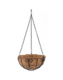 Кашпо подвесное 69005 с декором с кокосовой корзиной диаметр 25 см Palisad
