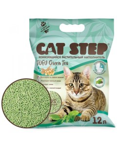 Наполнитель для кошачьего туалета Tofu Green Tea комкующийся растительный 12л Cat step