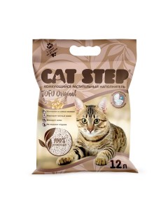 Наполнитель для кошачьего туалета Tofu Original комкующийся растительный 12л Cat step