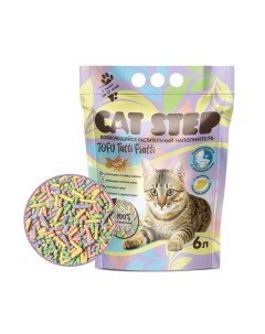 Наполнитель для кошачьего туалета Tofu Tutti Frutti комкующийся растительный 6л Cat step