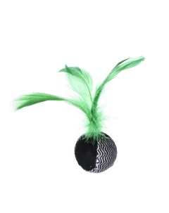 Игрушка для кошек Moulin мяч с перьями 12см зеленый Foxie