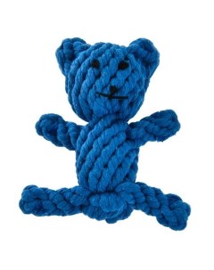 Игрушка для собак Медвежонок плетеный из каната 13см синий Foxie
